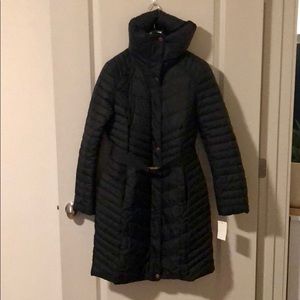 Marc NY Katy Chevron Quilt Belted Down Jacket